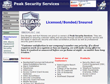 Tablet Screenshot of peaksecurityservices.ca